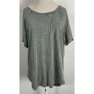 Anthropologie Pilcro Green Back Ruched Short Sleeve T-Shirt